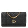 Supple Calfskin Caro Pouch with Chain Black