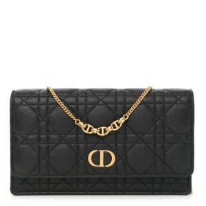 4b9f427fc7c14bea96b446c3615ce451.jpg Supple Calfskin Caro Pouch with Chain Black