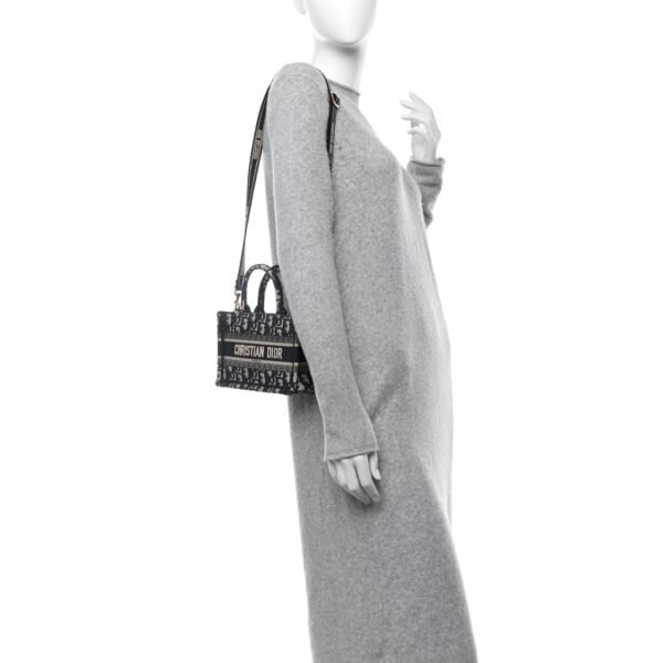 Oblique Mini Book Tote With Strap Blue Multicolor