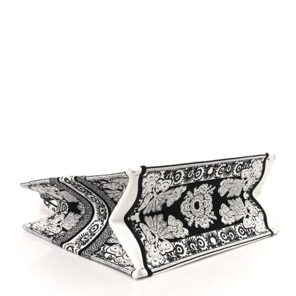 4d6a42336e092037f47de1473ce4d937.jpg Canvas Butterfly Bandana Embroidered Medium Book Tote Black White