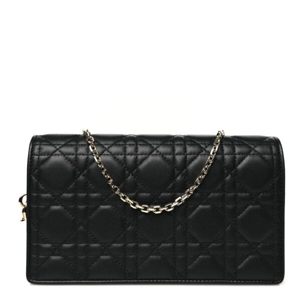 Lambskin Cannage Lady Dior Pouch Black