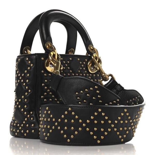 4fd279be5bd0b427432d2f8e634aad66.jpg Lambskin Studded Mini Supple Lady Dior Black