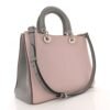 Smooth Calfskin Medium Tri-Color Diorissimo Tote Pink Grey Burgundy