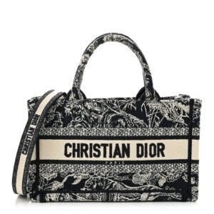 518fdf6a18f80daf208d67a393212bc7.jpg Canvas Embroidered Toile De Jouy Reverse Mini Book Tote With Strap Blue Multicolor