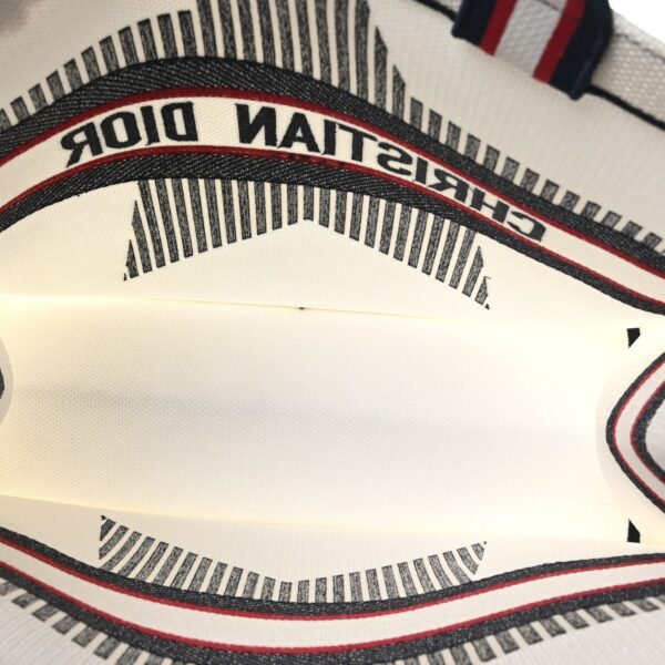 Canvas Embroidered Large Dioralps Book Tote White