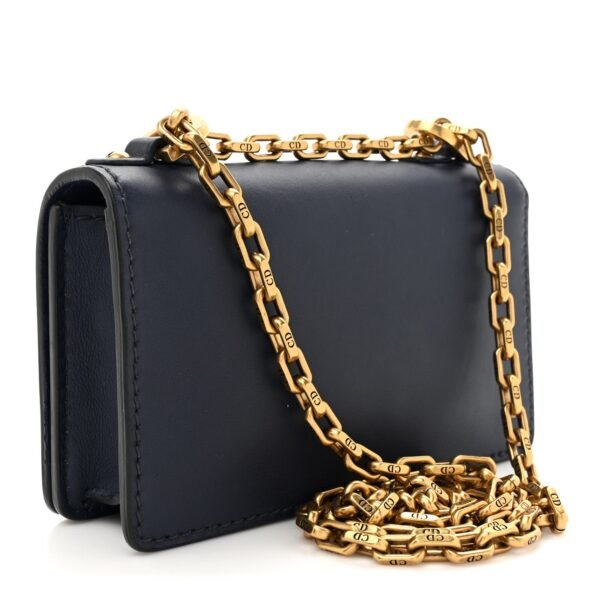 5973acb05affe609c274d70fecfe027e.jpg Calfskin Mini J'Adior Chain Flap Bag Navy Blue