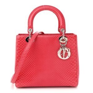 Snakeskin Medium Lady Dior Pink