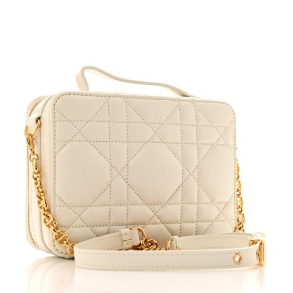 Calfskin Macrocannage Caro Box Bag Latte