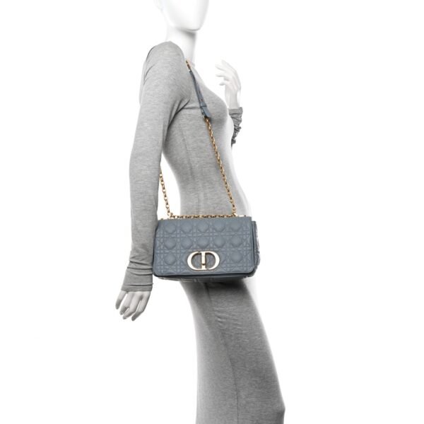 5c3b437c8a1c86842e0c616b6d9ca6d9-1.jpg Supple Calfskin Cannage Medium Caro Bag Ethereal Grey