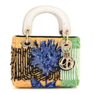 6080488fec4e9b921bf5ba790cfb9c4a.jpg Canvas Sequin Flower Pop Mini Lady Dior Yellow Multicolor