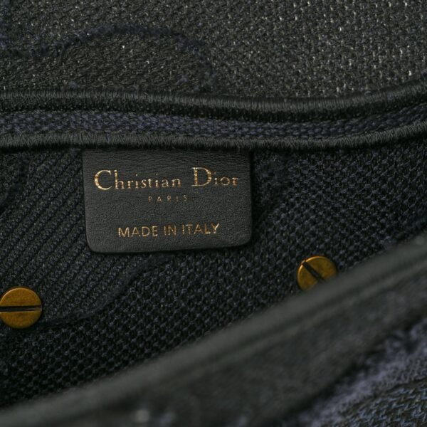 Canvas Embroidered Camouflage Saddle Bag Blue