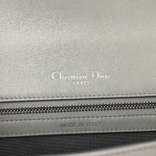 Metallic Calfskin Small Diorama Flap Bag Silver