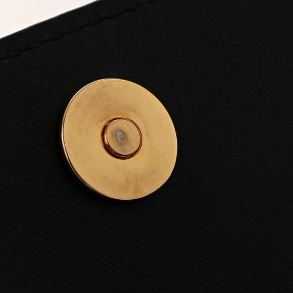 Supple Calfskin Caro Pouch with Chain Black