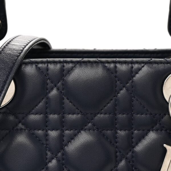 Lambskin Cannage Medium Lady Dior Navy Blue