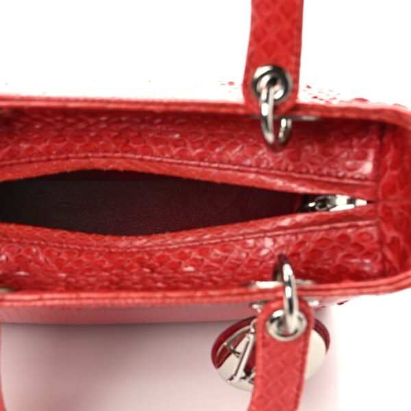 Snakeskin Medium Lady Dior Red