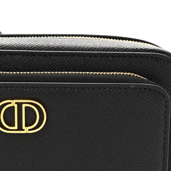 Grained Calfskin Caro Double Pouch Black