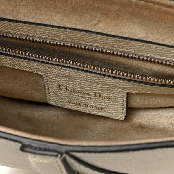 Grained Calfskin Saddle Bag White