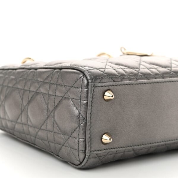6694dae1937431b4ca5911d579ed2d55.jpg Lambskin Cannage Small My ABCDior Lady Dior Metallic Grey