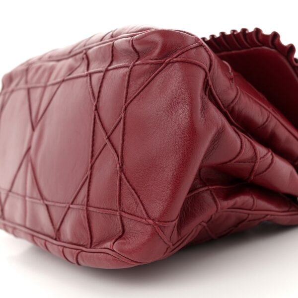 Lambskin Cannage Ruffle New Lock Flap Red