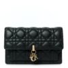 Lambskin Cannage Lady Dior Chain Pouch Black