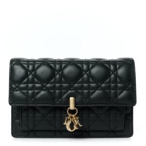 6c34a201ba23bfb16084bae3389a18c2.jpg Lambskin Cannage Lady Dior Chain Pouch Black
