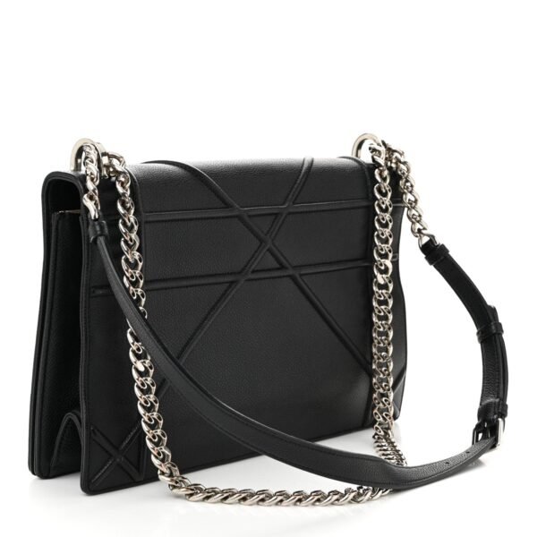 6cc92e7f4e1b218d5e7a928670b0b058.jpg Grained Calfskin Large Diorama Flap Bag Black