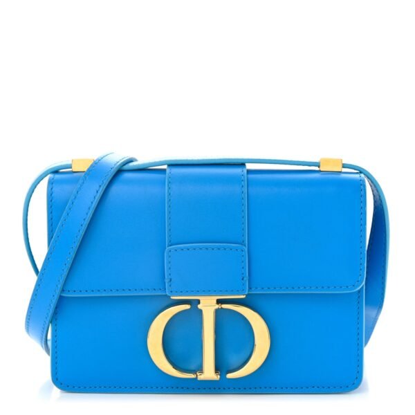 Smooth Calfskin Micro 30 Montaigne Flap Bag Blue