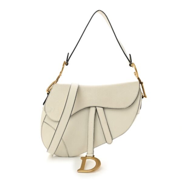 706f81029bb9d6c7532526b84f99d14a.jpg Grained Calfskin Saddle Bag With Strap White