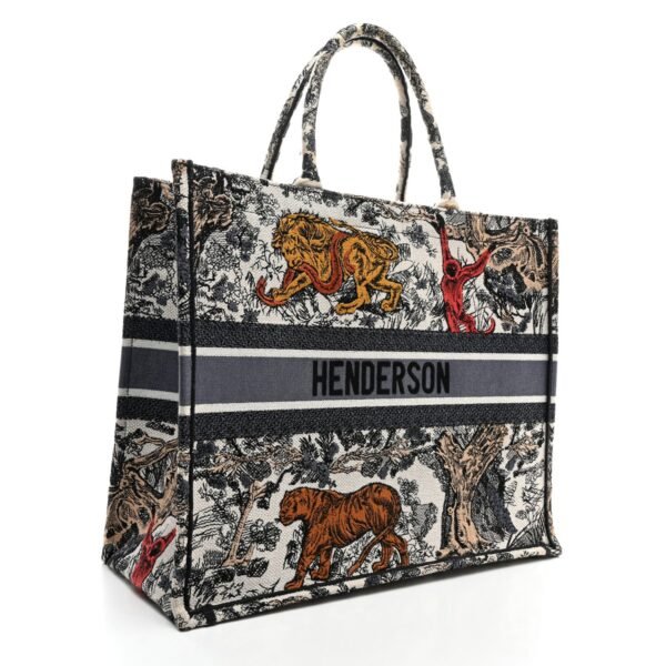 Canvas Embroidered Large Dioriviera Toile De Jouy Book Tote Multicolor