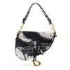 Canvas Embroidered Tie Dye Saddle Bag Blue Multicolor