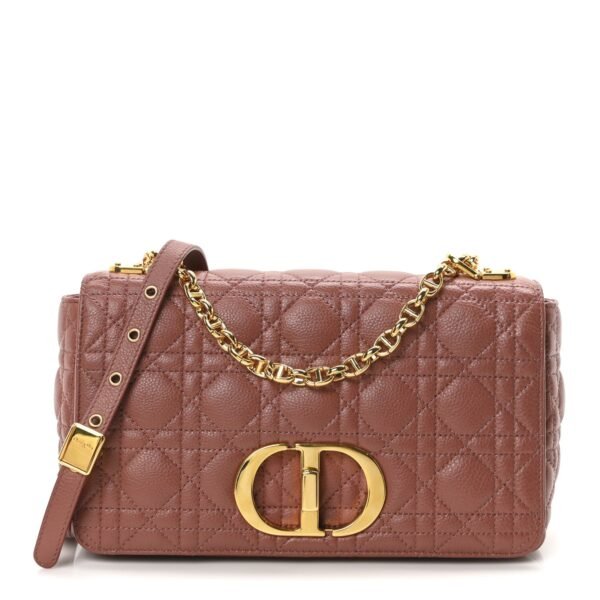 7454502b034f2a357f2281194c4f00da.jpg Calfskin Cannage Medium Caro Bag Rust