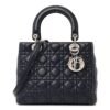 Lambskin Cannage Medium Lady Dior Navy Blue