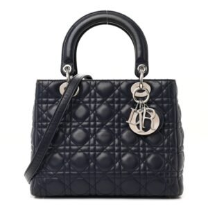 74e860c804756b5afcd73cd43381077d.jpg Lambskin Cannage Medium Lady Dior Navy Blue
