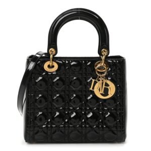 762c6163960037d7f2427e57bb9518c8.jpg Patent Cannage Medium Lady Dior Black