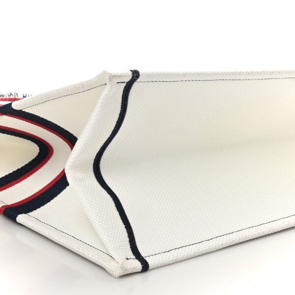 Canvas Embroidered Large Dioralps Book Tote White