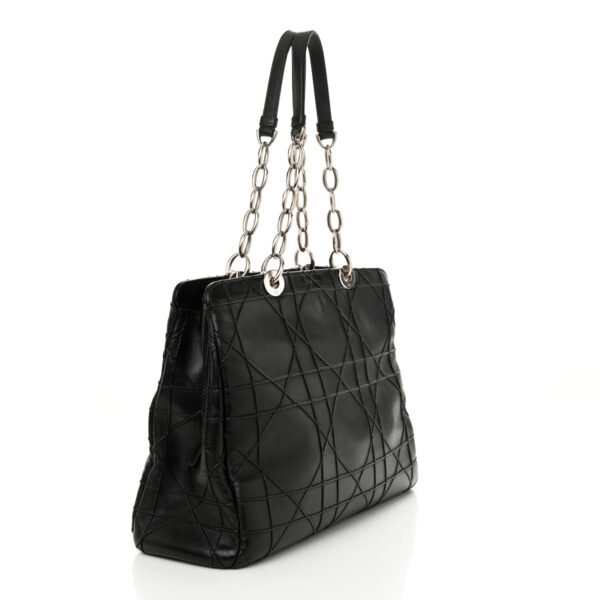 Lambskin Macrocannage Granville Tote Black