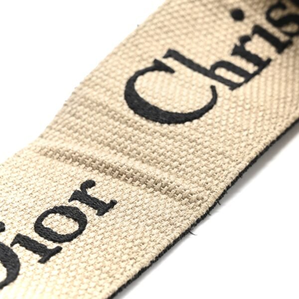 Canvas Embroidered Shoulder Strap Black