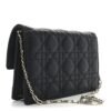 Lambskin Cannage Miss Dior Chain Pouch Black