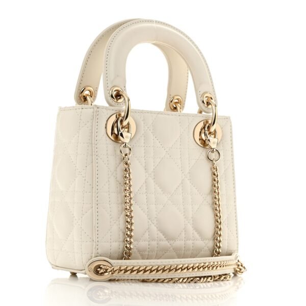 Lambskin Cannage Mini Lady Dior White