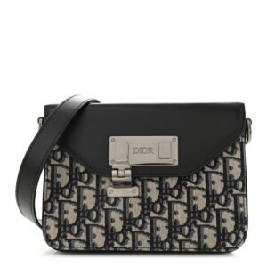 Oblique Smooth Calfskin Messenger Beige Black