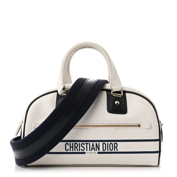 7d5366e273cd0831f30a380880b563b7.jpg Calfskin Small Dior Vibe Zip Bowling Bag White