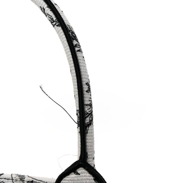 Canvas Embroidered Large Toile De Jouy Soleil Book Tote Black White