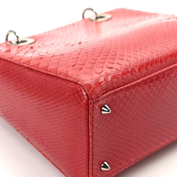 Snakeskin Medium Lady Dior Red