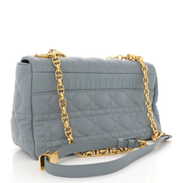 82513f8c1603ffcd88d1eaaea6d63f85.jpg Supple Calfskin Cannage Medium Caro Bag Ethereal Grey