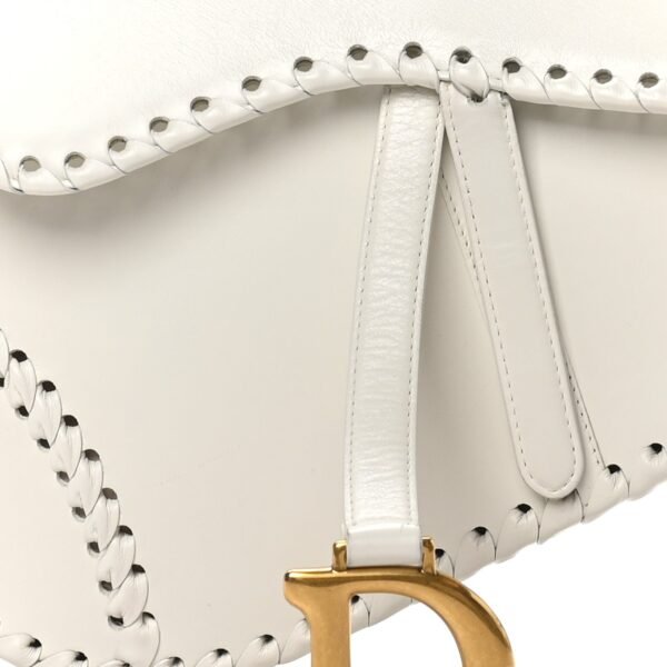 8392fef1654b2d0652938cd45bed5a05.jpg Calfskin Braided Saddle Bag White