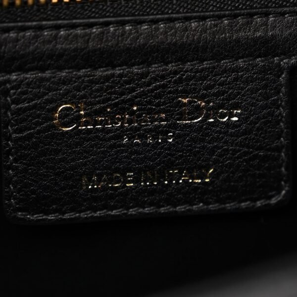 Calfskin Cannage Medium Caro Bag Black