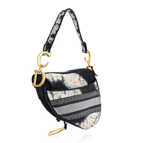 Canvas Embroidered Tie Dye Saddle Bag Blue Multicolor