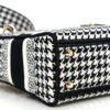 85e2936b51a0b64f1adc53c3a39dbd02.jpg Canvas Houndstooth Embroidered Mini Lady D-Lite Black White