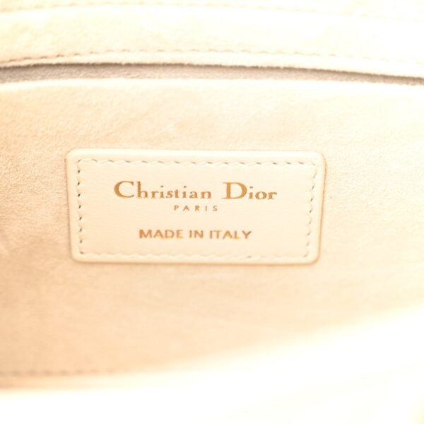 Calfskin Cannage Lady D-Joy White