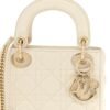 Lambskin Cannage Mini Lady Dior White